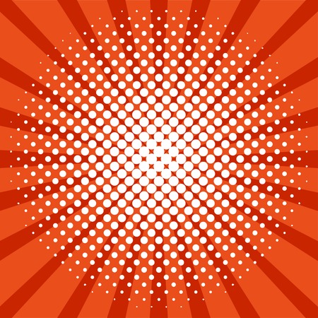 Retro rays orange background raster comic gradient halftone pop-art styleのイラスト素材