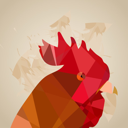 Happy new year 2017. Year cock vector illustrationのイラスト素材