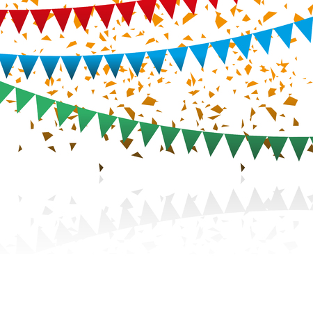 Colorful confetti isolated on white backgroundのイラスト素材