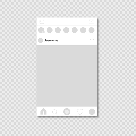 Social network page on transparent background with shadowのイラスト素材