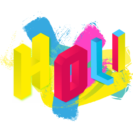 3d Abstract colorful Happy Holi background. Vector illustration.のイラスト素材