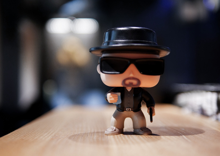 Toy statuette of the hero from the movieの写真素材