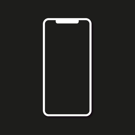 Black phone in a new modern design on a black backgroundのイラスト素材