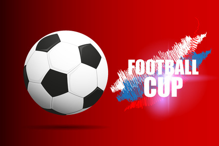 Soccer ball on red backgroundのイラスト素材