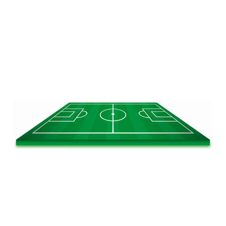 Soccer field or football field isolated on white background. Perspective elementsのイラスト素材