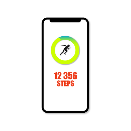 Mobile application for running. Runner with running recordsのイラスト素材