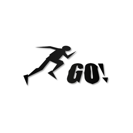 Geometric running man. Perspective elementsのイラスト素材