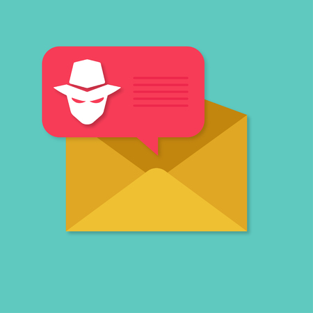 Attention spam message. Spam data conceptのイラスト素材