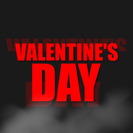 Valentine's Day on black background with smokeのイラスト素材