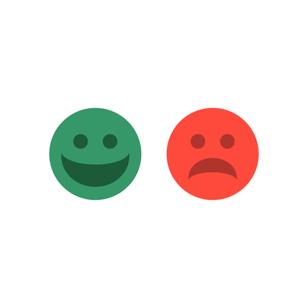 Smile in flat style on white backgroundのイラスト素材