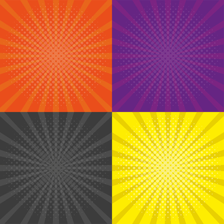 Set of retro comic backgroundのイラスト素材