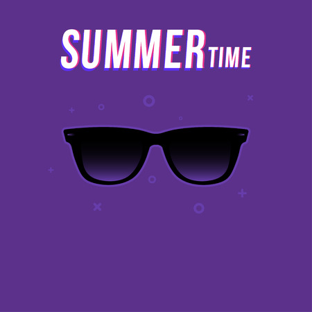 Icon glasses on a purple background. Summer timeのイラスト素材