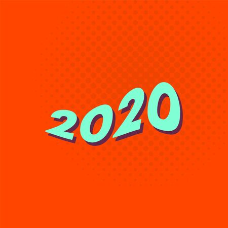design Happy new year 2020 banner with trend colorsのイラスト素材