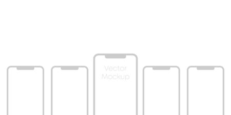 Mockup Phones isolated on white backgroundのイラスト素材