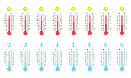 Big set of thermometers. High and low temperature collection