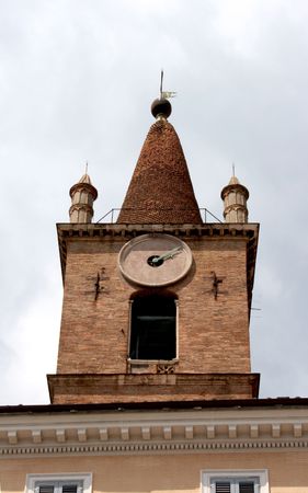 an old tower in rome, italyの写真素材