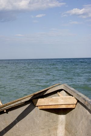 the sea and the sky viewed from a boat