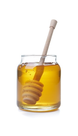 Honey Jar with Honey Dipperの写真素材