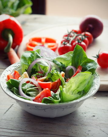 Fresh mixed vegetable saladの写真素材