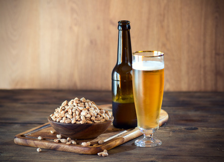 Peanuts and a Beerの写真素材