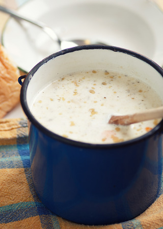 chicken and leek soupの写真素材