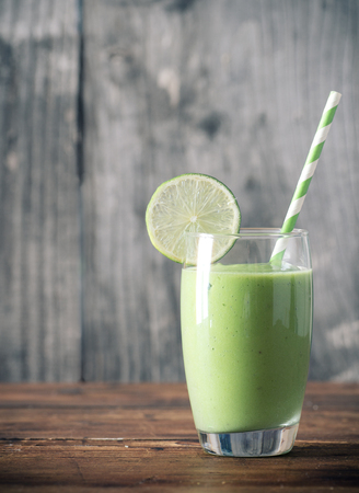 Green smoothie as healthy drinkの写真素材