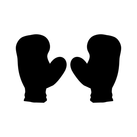 Vector vintage Boxing gloves silhouetteのイラスト素材