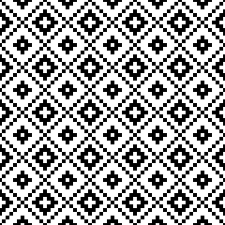 Vector monochrome seamless textile background of repeating elements illustration.のイラスト素材