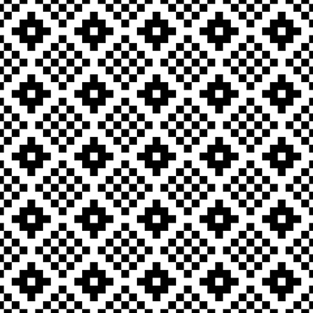 Vector monochrome seamless textile background of repeating elements illustration.のイラスト素材