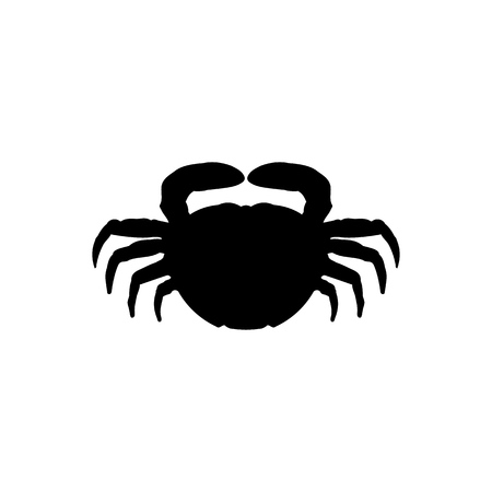Vector crab black silhouette icons on white background.のイラスト素材