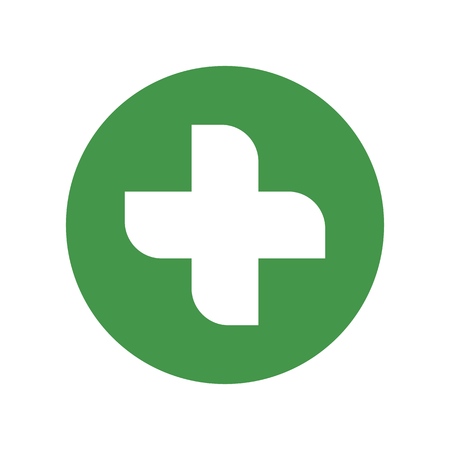 A Vector flat icon of green cross for simple designのイラスト素材