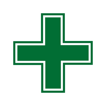 A Vector flat icon of green cross for simple designのイラスト素材