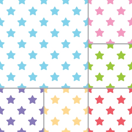 Vector Stars patterns set for print, gift, web, scrap and patchworkのイラスト素材