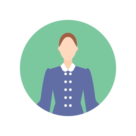 Female faces avatars, flat style vector icon.のイラスト素材