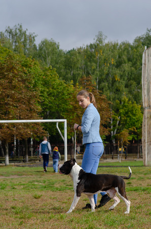 Homel / Belarus - 09.16.2018: People and dogs in the parkのeditorial素材