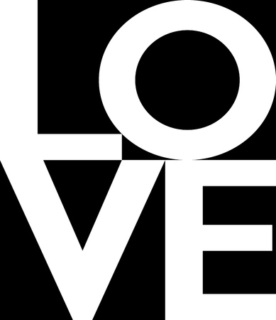 Love text. Calligraphic Lettering. Valentine's day greeting card template. Vector illustrationのイラスト素材