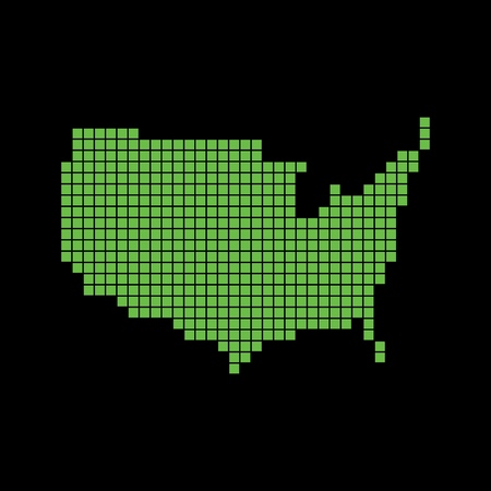 Abstract map of the United States created from pixels