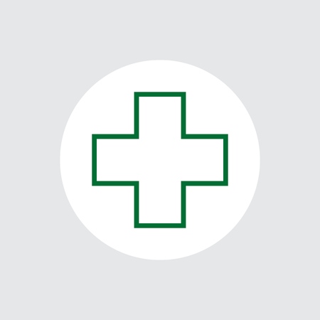 First aid. Medical cross vector icon. Medicinal and pharmacy sign.のイラスト素材