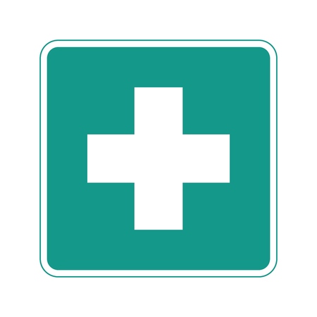 First aid. Medical cross vector icon. Medicinal and pharmacy sign.のイラスト素材