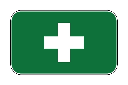 First aid. Medical cross vector icon. Medicinal and pharmacy sign.のイラスト素材