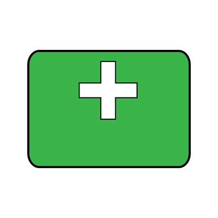 First aid. Medical cross vector icon. Medicinal and pharmacy sign.のイラスト素材