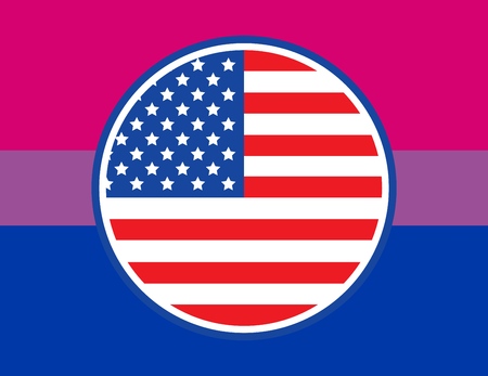 Vector Trendy Round American Flag for print, gift, web, scrap and patchwork.のイラスト素材