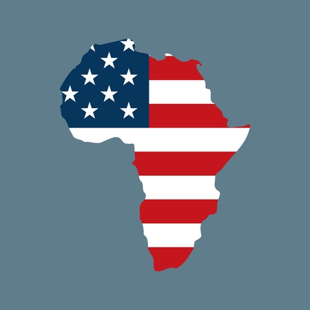 Vector Trendy American Flag in African Map for print, gift, web, scrap and patchwork.のイラスト素材
