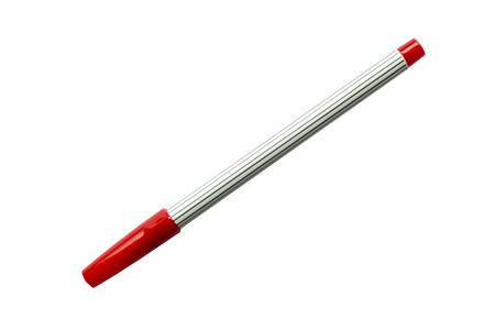 red pen isolated on white background.の写真素材