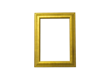Gold picture frame Isolated on white backgroundの写真素材