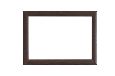 photo frame woodden color isolated on white backgroundの写真素材
