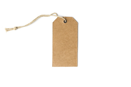 Blank brown cardboard price tag or label.の写真素材