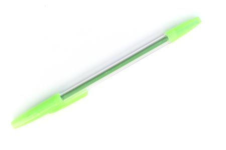 green pen isolated on white background.の写真素材