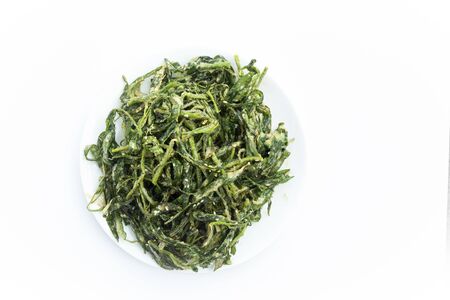 Food in a Thai restaurant Made from meat and vegetables on a white background
