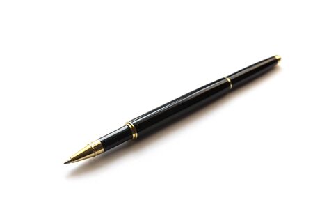 black color pen on white background.の写真素材